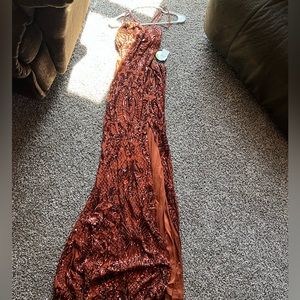 Copper prom dress